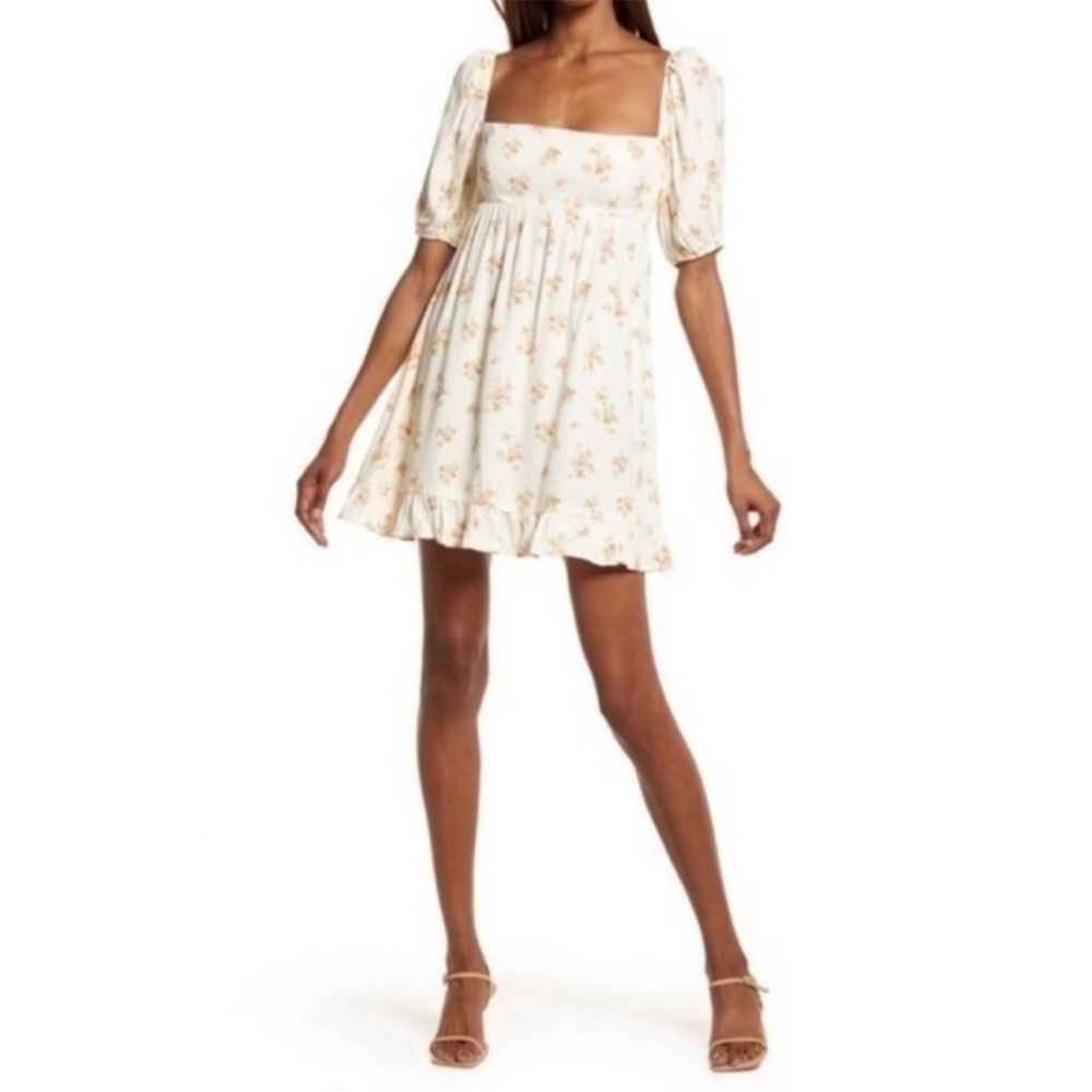 Reformation Floral Puff Sleeve Dress Size M